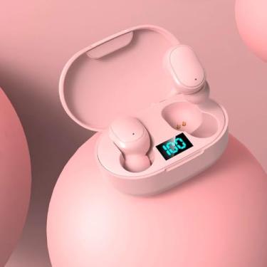 Imagem de Fone De Ouvido Sem Fio E6s Bluetooth 5.0 Tws Com Tela LED Digital Rosa
