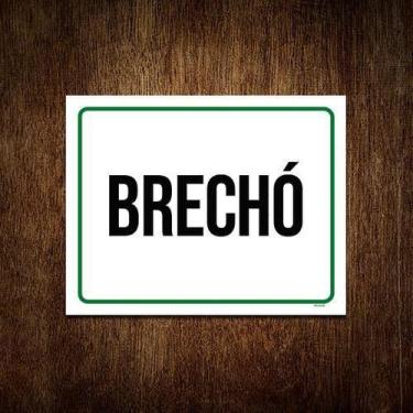 Imagem de Placa Sinalização Verde - Brechó 18X23 - Sinalizo.Com