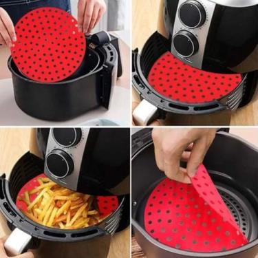 Imagem de Kit 2 Tapete Redondo De Silicone Reutilizável para Air Frye Antiaderen