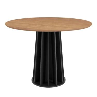 Imagem de Mesa de Jantar Redonda 4 Lugares Ripada 100% MDF - Dalla Costa
