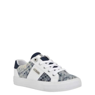 Imagem de GUESS Tênis feminino Loven, Branco/Azul 171, 41
