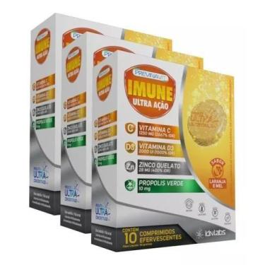 Imagem de 3un Polivitaminico PrevinaVit IMUNE ULTRA Vitamina C, D3 e Zinco - 10 
