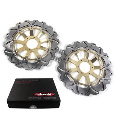 Imagem de Discos de freio dianteiro Arashi Rotores para Honda XL1000V VARADERO 1999-2011, GL1500 F6C VALKYRIE 1997-2003, GL1800 Goldwing 1800 2001-2017, peças de acessórios de motocicleta douradas