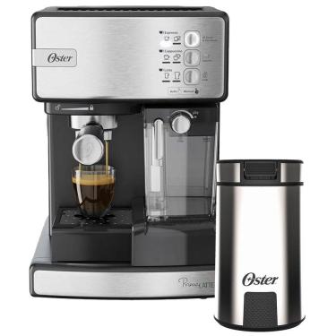 Imagem de Kit Cafeteira Nova Primalatte Inox E Moedor De Café Oster 220V