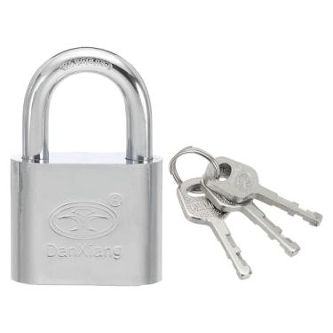 Imagem de PATIKIL Cadeado com chave, 4 cm de largura, pino de aço, cadeados marinhos com chave diferente para porta ao ar livre, cerca, ferrolho armário, caixa de ferramentas de armazenamento, armário de