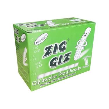 Imagem de GIZ BRANCO PLASTIFICADO CX.C/50 PALITOS ZIG GIZ