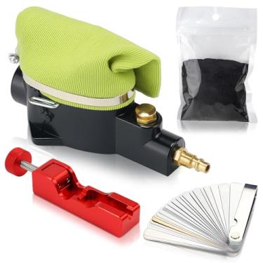 Imagem de Lounsweer Kit de ferramentas de limpeza de vela de ignição com jato de areia com material abrasivo de jateamento e saco de limpeza de tecido para remover acúmulo de carbono motocicletas, cortadores de