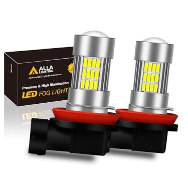 Imagem de Alla Lighting Lâmpadas de neblina de LED H8 H16 H11 super brilhantes 4014 54-SMD LED H11 H8 lâmpada de neblina 6000K xenon branco H16 H8 H11 lâmpadas de LED para carros, caminhões, faróis de neblina (conjunto com 2)
