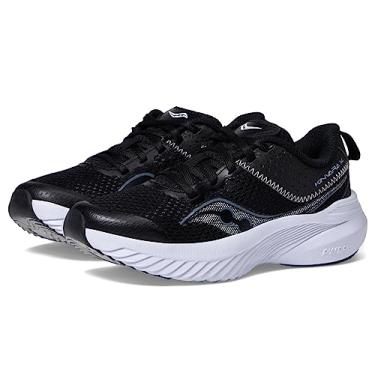 Imagem de Saucony Tênis infantil unissex Kinvara 14 de renda aos dedos, Preto/cinza, 1 Wide Big Kid
