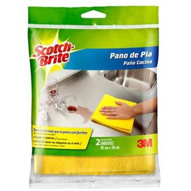 Imagem de Pano de Pia Scotch Brite Amarelo 2 Unidades - HB004262174 - 3M