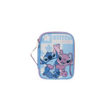 Imagem de Estojo Escolar Feminino Stitch e Angel Azul - Bagaggio, U