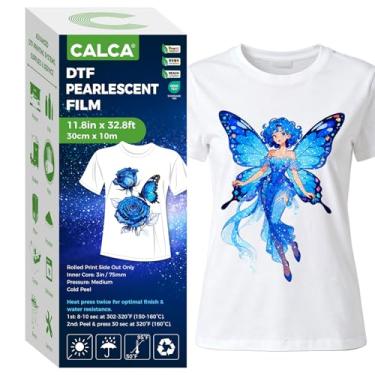 Imagem de CALCA Película de transferência DTF especial - 11,8 pol x 32,8 pés/30 cm x 10 m DTF Chameleon Rolo de filme colorido, Cold Peel
