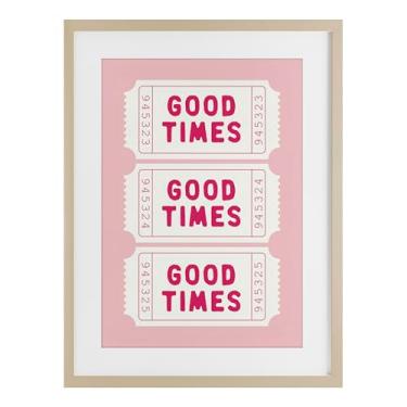 Imagem de Stupell Industries Good Times Ticket Stubs Impressão emoldurada de bétula sob vidro, design por Lettered and Lined, 23 x 17