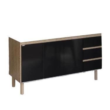 Imagem de Armário Cozinha 144,2cm Antenas Sem Pia Preto - 584315 - A.J.RORATO