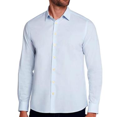 Imagem de Camisa Dudalina Masculina Slim Tricoline Stretch Lisa Azul Claro - 530105-Masculino