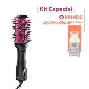 Imagem de Kit Taiff Easy 1200W 127V Rosa Escova Secadora K.Pro Profissional Régener Ampola (2 produtos)