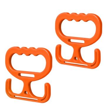 Imagem de Pacote com 2 porta-sacolas de supermercado, suporte de saco de plástico resistente multiuso, cada alça comporta até 36 kg, aderência confortável para carregar sacolas de compras, baldes e mais