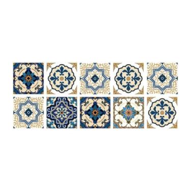 Imagem de Ｂｅｓｇａ Adesivo de marroquino, papel de parede de PVC, adesivo de parede, decalque, mural faça você mesmo para cabeceira e penteadeira, 15cmx15cm