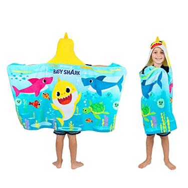 Imagem de Franco Baby Shark Banho/Piscina/Praia Algodão Macio Terry Envoltório com Capuz 61 cm x 127 cm, Crianças