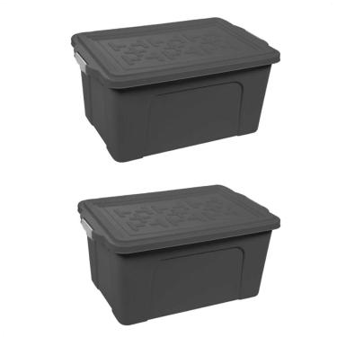 Imagem de Kit 2 Caixas Organizadoras Multiuso Container 70 Litros