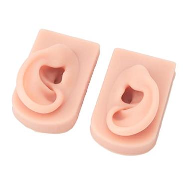 Imagem de XUXHOU Modelo de Orelha Reutilizável para Prática de Piercing de Orelha, Material de Silicone de 2 Peças, Tamanho Compacto para Institutos de Treinamento de Beleza, Produtos Amplificadores Auditivos