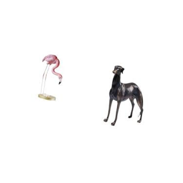 Imagem de Fenteer Estátua de Resina de Flamingo Galgo, Escultura de Pássaro, Cachorro, Decoração para Casa, Arte Moderna, Estatueta de Jardim, Suporte de Metal, Quintal