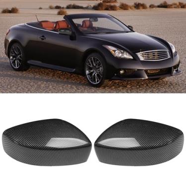 Imagem de Moonlinks Compatível com Infiniti G37 2008-2013/G25 2011-2012/Q40 2015/Q60 2014-2015 Substituição da capa do espelho, tampa do espelho do lado esquerdo do motorista e do lado direito do passageiro sem