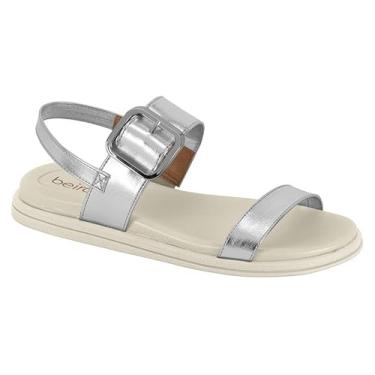 Imagem de Sandália Papete Beira Rio Feminina Dourada Metalizada - Tendência, Conforto e Leveza (Prata, BR, Adulto, Numérico, 40)