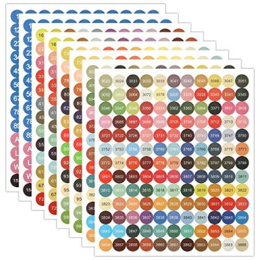 Imagem de 8 folhas de adesivos com números coloridos, 447 etiquetas multicoloridas, incluindo 1-99 adesivos numéricos e 26 letras para triagem de pintura de arte de diamante, caixa de armazenamento, número, cor