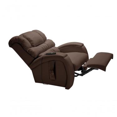 Imagem de Poltrona Reclinável Cadeira Imperial Para Idoso Motorizada Corano Gravidade Zero Massageadora Império Marrom