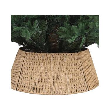 Imagem de Saia De Natal Em Rattan Natural Trançado 70cm Decoração Festiva Para C