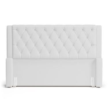 Imagem de Cabeceira E Calçadeira Báu Queen Size Atena 160cm Capitonê Sintético Branco - Desk Design