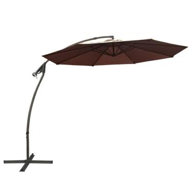 Imagem de Ombrelone Lateral Saba Rivatti 300 Cm Em Alumínio Com Base Com Capa Em Poliéster Café