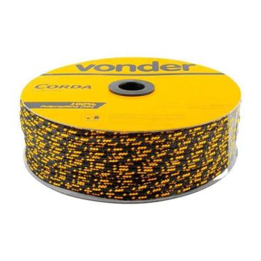 Imagem de Corda multifilamento trançada 5mmx250m preta/amarela vonder