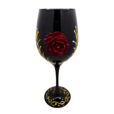 Imagem de Taça Preta Pomba Gira Rosa Vermelha e Dourado + Presente