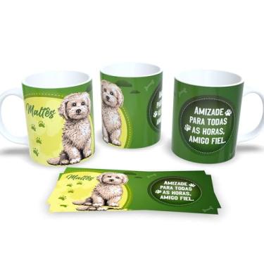 Imagem de Caneca de Porcelana Estampa Cachorro Pet Dog (Maltês.)