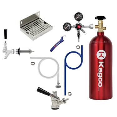 Imagem de Kegco Kit de conversão Kegerator para montagem de porta de grau comercial | Tanque de CO2 de 2,3 kg | Bandeja coletora
