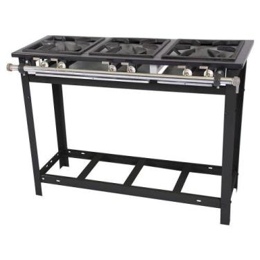 Imagem de Fogão Industrial a Gás Venâncio 3 Bocas Duplas Linha Extra E3D3P