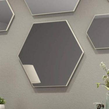 Imagem de Painel Decorativo Hexágono Espelhado 52cm ES2 Dalla Costa, Off White