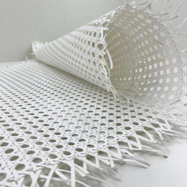 Imagem de Palha Indiana Sintética Sextavada Rattan Preta Branca 3Mtx50 - Decoral