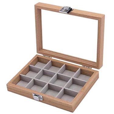 Imagem de Porta-joias com 12 grades, caixa de armazenamento de joias, contador, colar, caixa de exibição de joias, caixa organizadora organizadora de joias