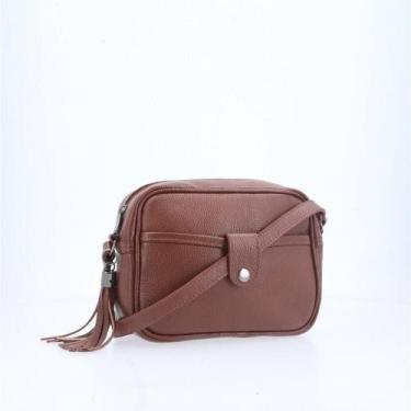 Imagem de Bolsa Feminina Transversal em Couro - BAUARTE, Marrom