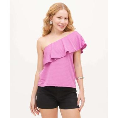 Imagem de Blusa Feminina Ombro Só Babado Marisa-19007, Lilás, P