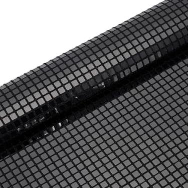 Imagem de OLYCRAFT 1,1 jardas x 139 cm quadrado tule lantejoulas tecido preto metálico bola discoteca bola de discoteca espelho caminho de mesa caminho de mesa folha metálica glitter lantejoulas corredores de