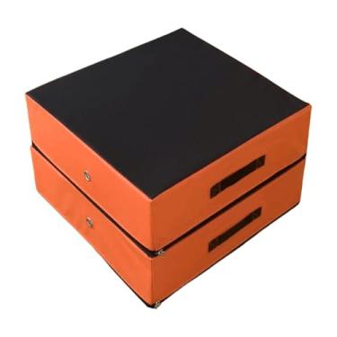 Imagem de KiBcsLic Conjunto de 2 Colchonetes de Levantamento de Peso Compactos com Alças para Fácil Transporte e Redução de Ruído para Academia, Garagem e Casa, Laranja