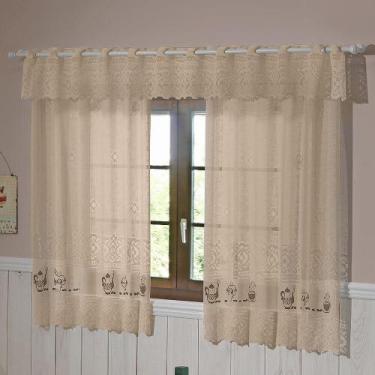 Imagem de Cortina De Renda Para Cozinha Valencia Interlar Cafe Desert, Renda, Co