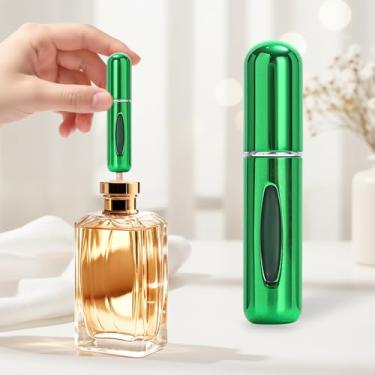 Imagem de Mini perfume recarregável de 5 ml, atomizador de perfume recarregável, frascos de spray, portátil para viagens, férias, atividades ao ar livre e negócios, verde