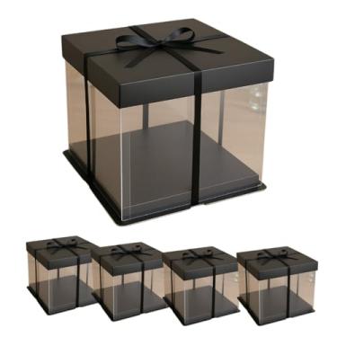 Imagem de Luxury Gift Cake Box 26.5x26.5x18cm - With Satin Ribbon, Elegant Packaging for Cake Presents & Special Occasions (5 Unidades)