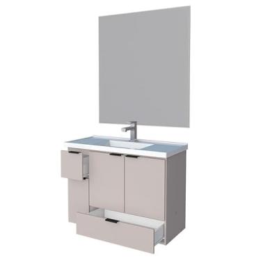 Imagem de Conjunto Para Banheiro Orquí­dea 80 Com Espelho Bisotê 800x850 Cozimax Nude