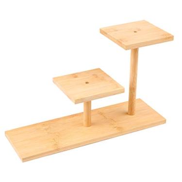 Imagem de Suporte para Plantas de Bambú 3 Andares DIY Mesa Prateleira Exibição Flores Armazenamento Lar Escritório Café Livraria